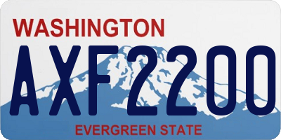 WA license plate AXF2200