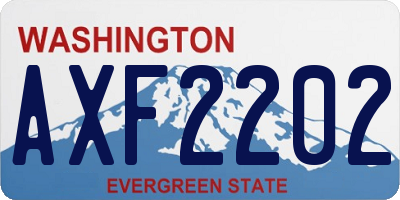 WA license plate AXF2202