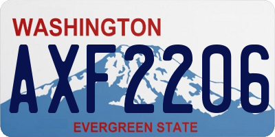 WA license plate AXF2206