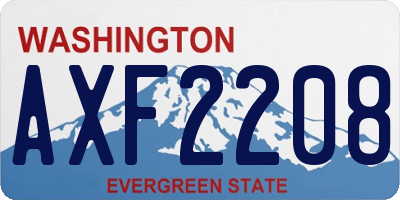 WA license plate AXF2208