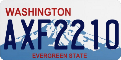 WA license plate AXF2210