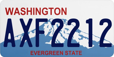 WA license plate AXF2212