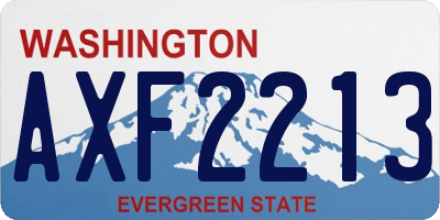 WA license plate AXF2213