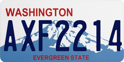 WA license plate AXF2214