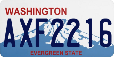 WA license plate AXF2216