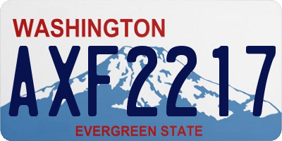 WA license plate AXF2217