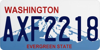 WA license plate AXF2218