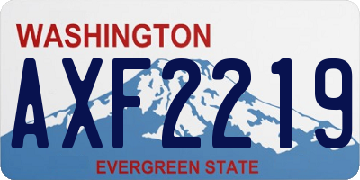 WA license plate AXF2219