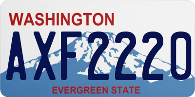 WA license plate AXF2220