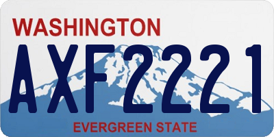 WA license plate AXF2221