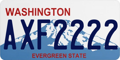 WA license plate AXF2222