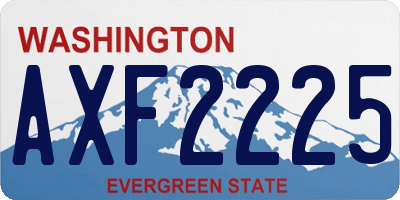 WA license plate AXF2225