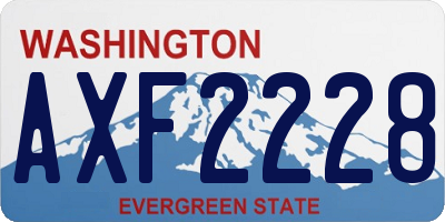 WA license plate AXF2228