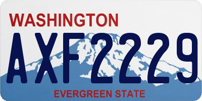 WA license plate AXF2229