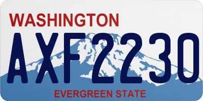 WA license plate AXF2230