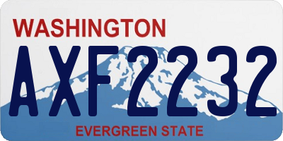 WA license plate AXF2232