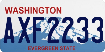 WA license plate AXF2233