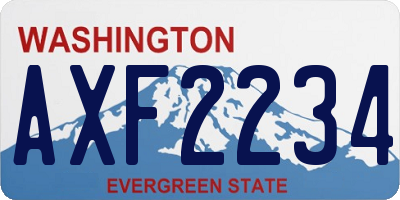 WA license plate AXF2234