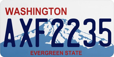 WA license plate AXF2235