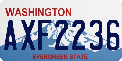 WA license plate AXF2236