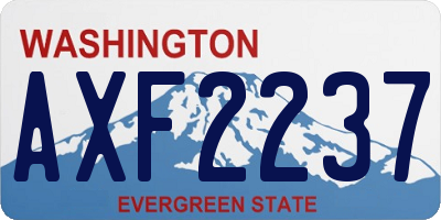 WA license plate AXF2237