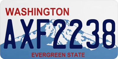 WA license plate AXF2238