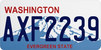 WA license plate AXF2239