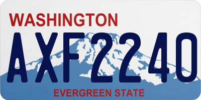 WA license plate AXF2240