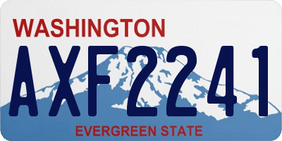 WA license plate AXF2241