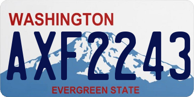 WA license plate AXF2243