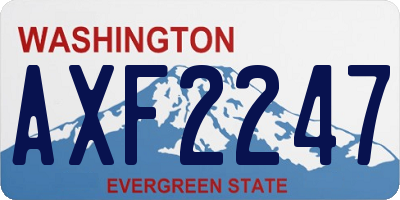 WA license plate AXF2247