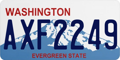 WA license plate AXF2249
