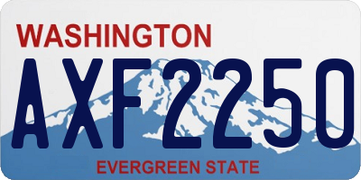 WA license plate AXF2250
