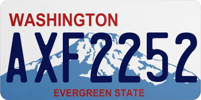 WA license plate AXF2252