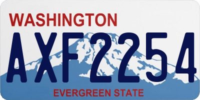 WA license plate AXF2254