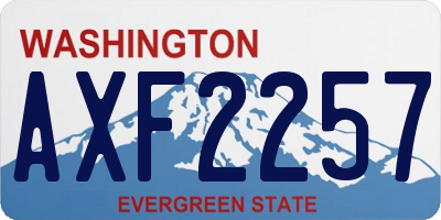 WA license plate AXF2257