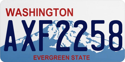 WA license plate AXF2258