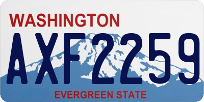 WA license plate AXF2259