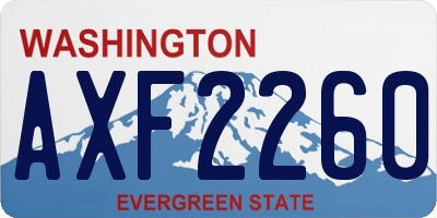 WA license plate AXF2260
