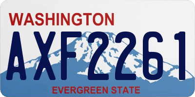 WA license plate AXF2261