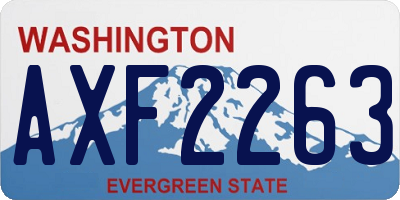 WA license plate AXF2263