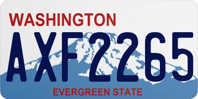 WA license plate AXF2265