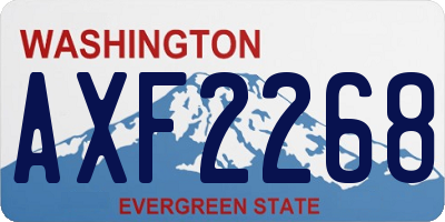 WA license plate AXF2268