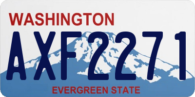 WA license plate AXF2271
