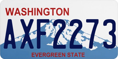 WA license plate AXF2273