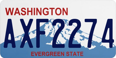 WA license plate AXF2274