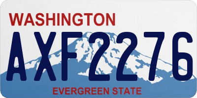 WA license plate AXF2276