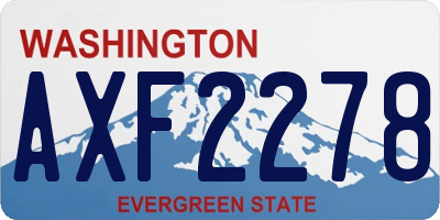 WA license plate AXF2278
