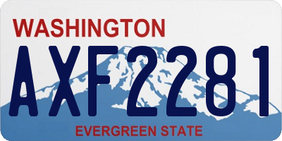 WA license plate AXF2281