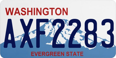 WA license plate AXF2283